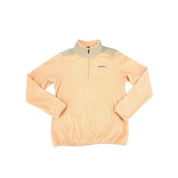 Merrell Womens Terrain Fleece 1/4 Zip Fleece Pullover Size Small Top Peach Gray - Picture 7 of 16